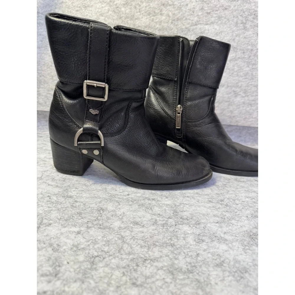 Woman's Harley Davidson Motorcycle Boots Size 7 Summer Winter Black. bag